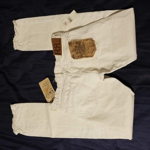 Ralph Lauren Slim Fit NWT White RRL 27x34 Vintage Distressed - Picture 3 of 17